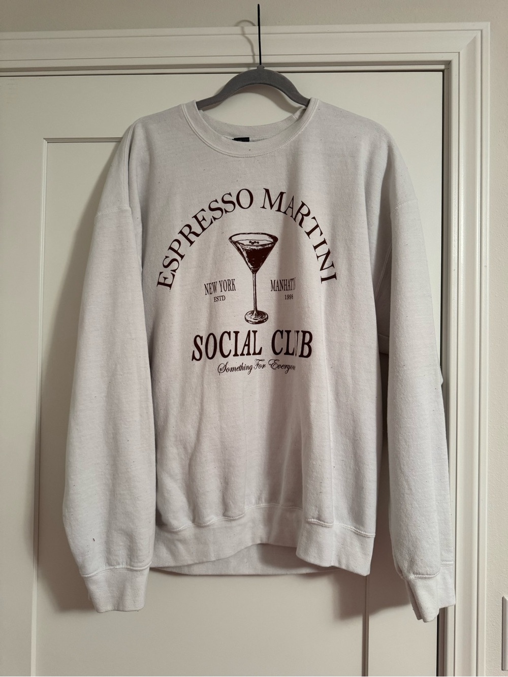 Espresso Martini Social Club Crewneck Sweatshirt - White